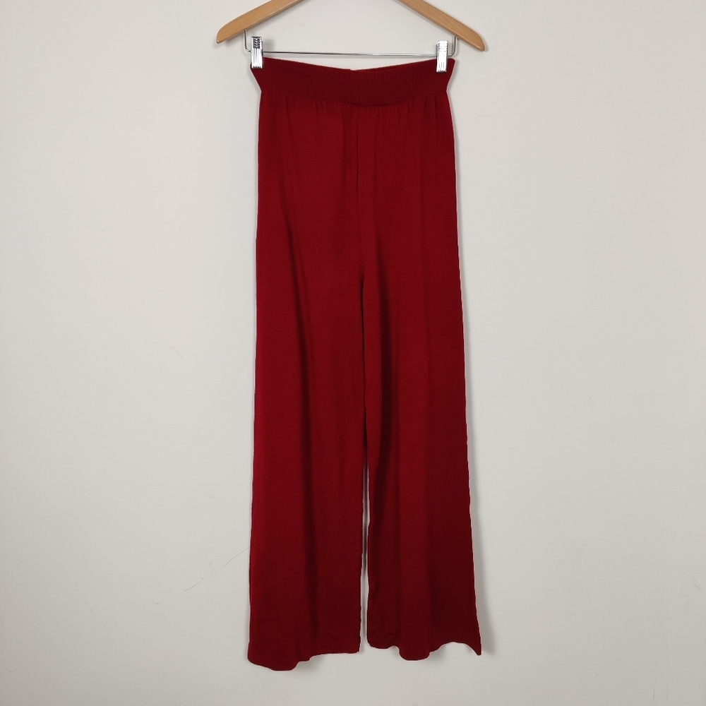Women's Knit Tank Top & Palazzo Pants in Red Size 6 Bohemian Comfy Cozy Pull-on - Picture 5 of 12